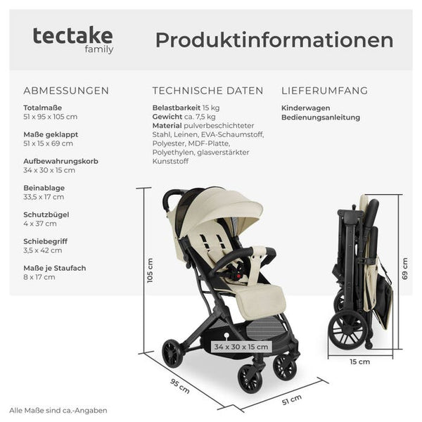 Buggy-Kinderwagen Finn grau/beige
