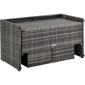 2-in-1-Rattanlounge-Set Monopoli grau