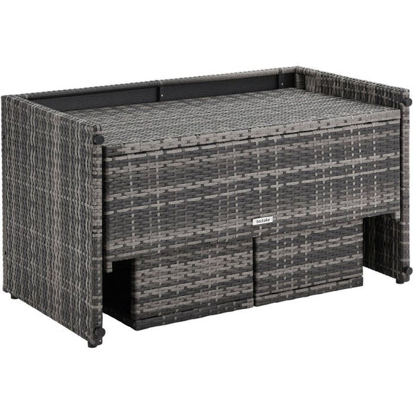 2-in-1-Rattanlounge-Set Monopoli grau