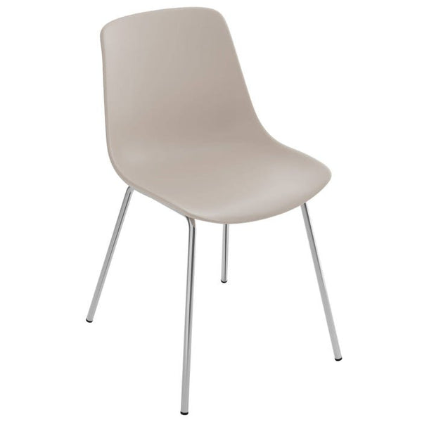 Kunststoffstuhl Mave taupe/chrom 6er Set