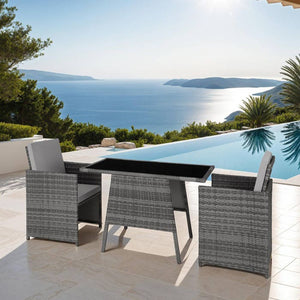 Rattan Sitzgruppe Lausanne grau