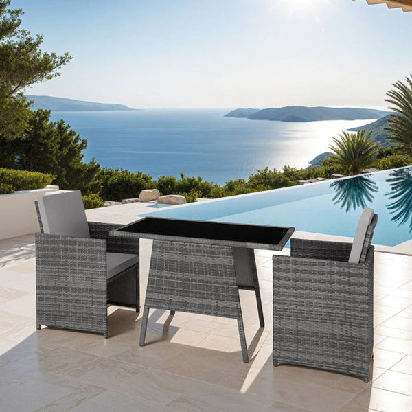 Rattan Sitzgruppe Lausanne grau