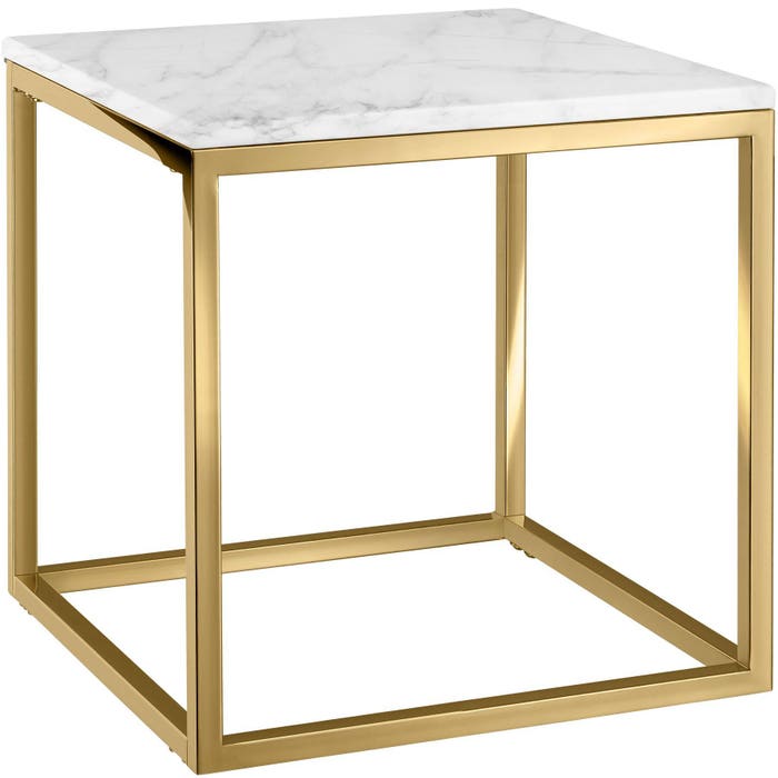 Marmor-Beistelltisch Alysia gold/weiss