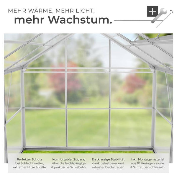 Gewächshaus mit Fundament 250 x 185 x 195 cm