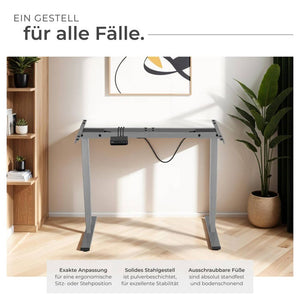 Telaio per tavolo Twain, regolabile in altezza, 110-168x60x60-125cm, grigio