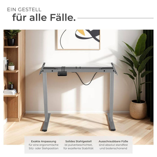 Telaio per tavolo Twain, regolabile in altezza, 110-168x60x60-125cm, grigio