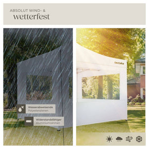 Faltbarer Garten Pavillon 3x3m mit 4 Seitenteilen weiss