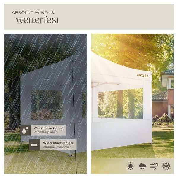 Faltbarer Garten Pavillon 3x3m mit 4 Seitenteilen weiss