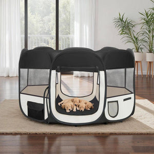 Tierlaufstall aus Polyester schwarz
