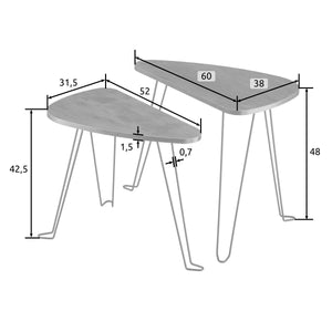 2er Set Beistelltische Richmond Industrial Holz hell, Eiche Sonoma