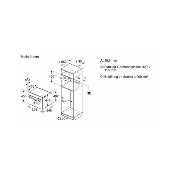 Bosch CMG7241B1 Kompakt Kombi Mikrowelle 230V