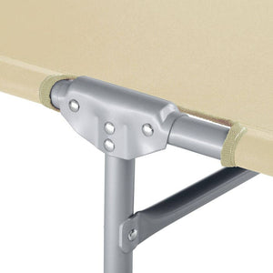 Gartenliege 4-stufig mit Kopfpolster, beige