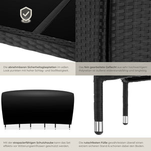 Rattan Sitzgruppe Porto schwarz/grau