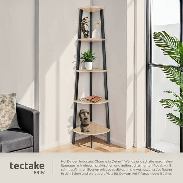 Eckregal Portland Industrial Holz hell, Eiche Sonoma
