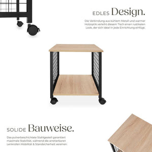 Beistelltisch Gary 40x40x48cm Industrial Holz hell, Eiche Sonoma