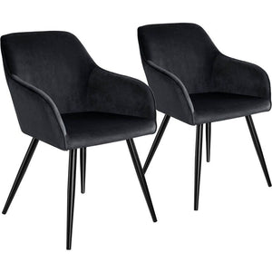 2er Set Stuhl Marilyn Samtoptik, schwarz