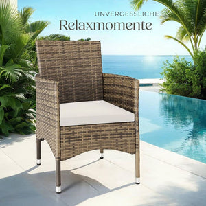 2er Set Rattanstuhl Nantes natur/dunkelgrau