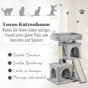 Kratzbaum Katzenkratzbaum mit Sisalsäulen Katzenbaum Hellgrau