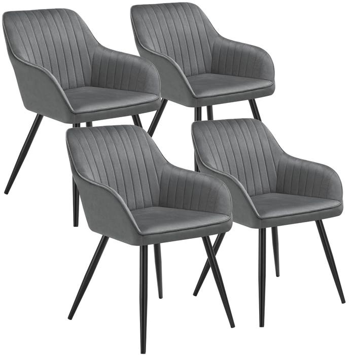 Esszimmerstuhl Marilyn grau/schwarz 4er Set