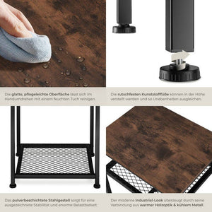 Beistelltisch York Industrial Holz dunkel, rustikal