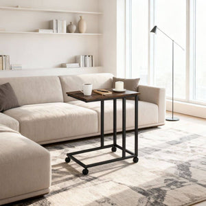 Luton side table, industrial style, dark wood, rustic 