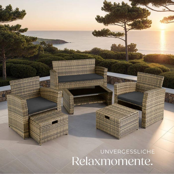 Rattan Sitzgruppe Modena natur