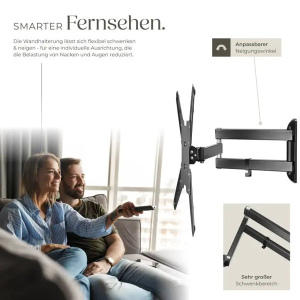 TV-Wandhalterung neigbar schwenkbar 26-75 Zoll bis 100 kg schwarz