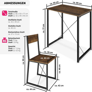 Sitzgruppe Margate Industrial Holz dunkel, rustikal