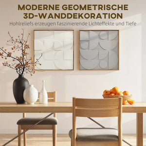 3D Wanddeko geometrisch modern 2er Set für Wohnzimmer Flur weiss