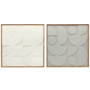 3D Wanddeko geometrisch modern 2er Set für Wohnzimmer Flur weiss
