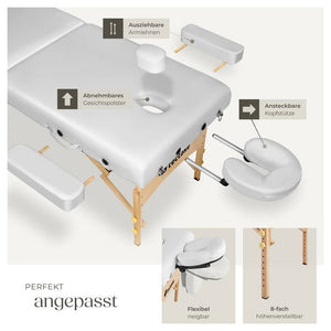 Lettino da massaggio con imbottitura da 7,5 cm, bianco