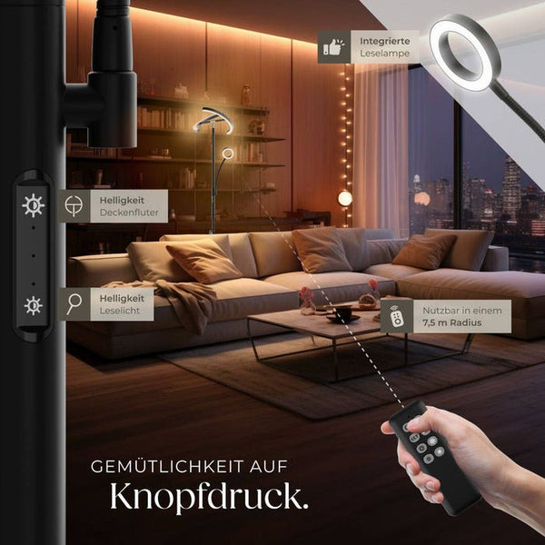 Deckenfluter Auralis schwarz