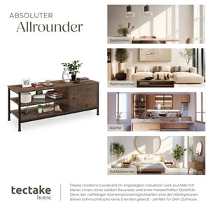 TV-Regal Durban Industrial Holz dunkel, rustikal 110 x 40 x 45,5 cm