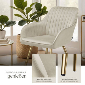 Esszimmerstuhl Marilyn creme/gold pro Stück