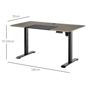 Elektrischer Schreibtisch höhenverstellbar Natur schwarz 140c m x 70 cm x 116 cm