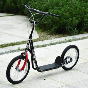Kinderroller Tretroller Cityroller Kickscooter Kickboard mit Luftreifen und Handbremse 16 Zoll Schwarz