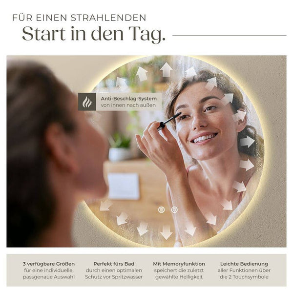 Runder LED Badezimmerspiegel Aurora 60 cm