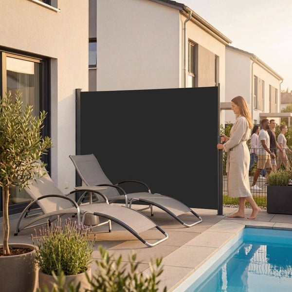 Seitenmarkise schwarz 300 x 180 cm
