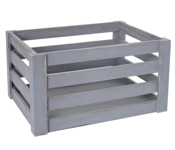 3er Set Holzkiste Weinkiste Shabby-Look grau