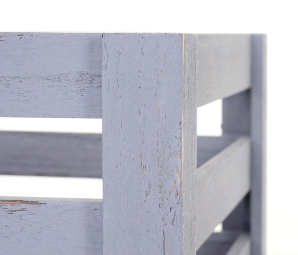 3er Set Holzkiste Weinkiste Shabby-Look grau