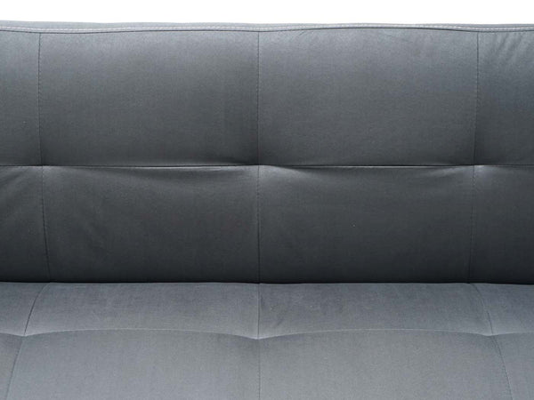 3er-Sofa, Couch Schlafsofa, Schlaffunktion 195cm ~ Stoff/Textil, grau