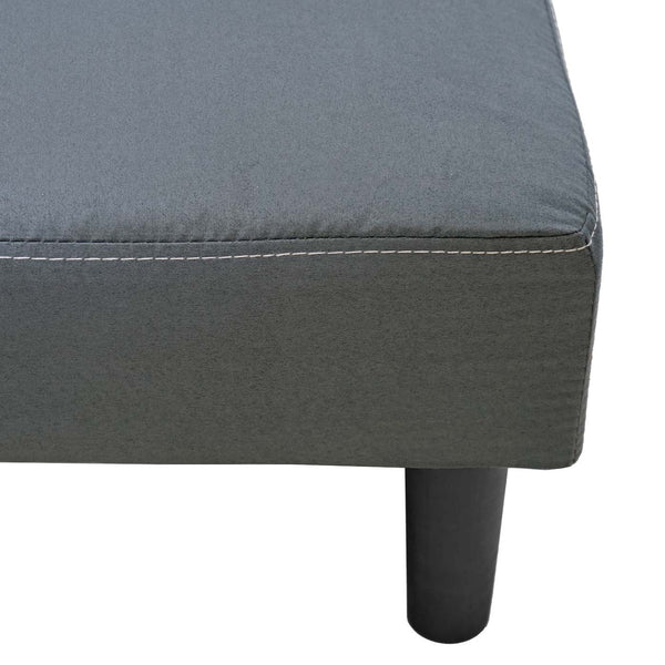 3er-Sofa, Couch Schlafsofa, Schlaffunktion 195cm ~ Stoff/Textil, grau