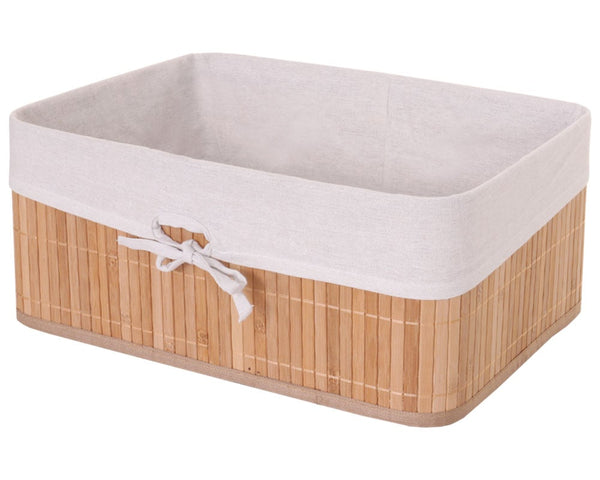 3er Set Aufbewahrungskorb Bambus Ordnungsbox naturfarben