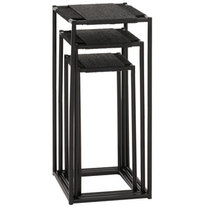 3er-Set Blumentisch Beistelltisch stapelbar Metall anthrazit