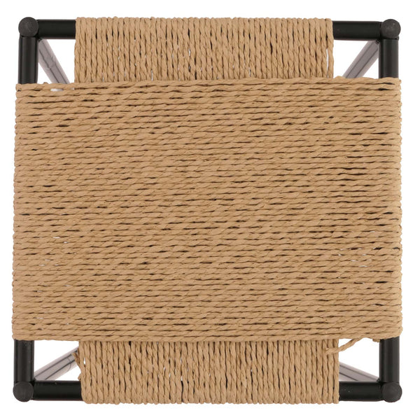 3er-Set Blumentisch Beistelltisch stapelbar Metall Papierseil natur