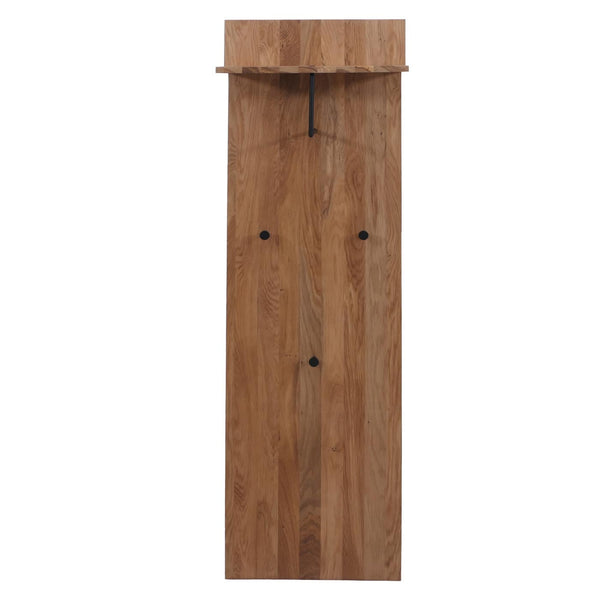 3er-Set Garderobenpaneel Wandgarderobe Massivholz Ablage Haken Eiche