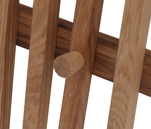3er-Set Garderobenpaneel Wandgarderobe Massivholz Eiche