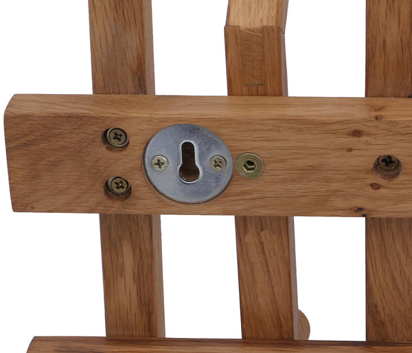 3er-Set Garderobenpaneel Wandgarderobe Massivholz Eiche