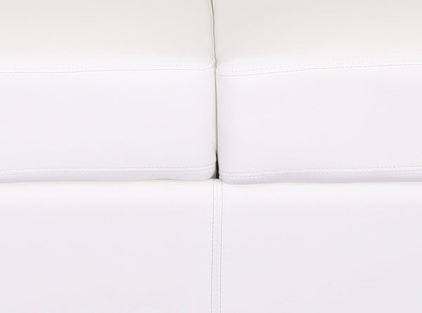 3er Sofa Couch Loungesofa Kunstleder Leder weiss schwarz