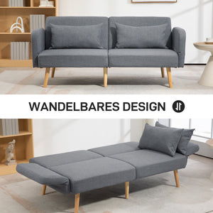 3er Sofa Gästebett Doppelbett 170x83x80cm Grau